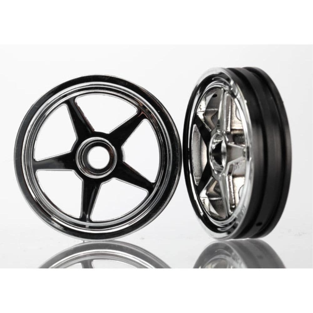 TRAXXAS Wheels, 5-Spoke (Chrome) (Front) (2) (6974)