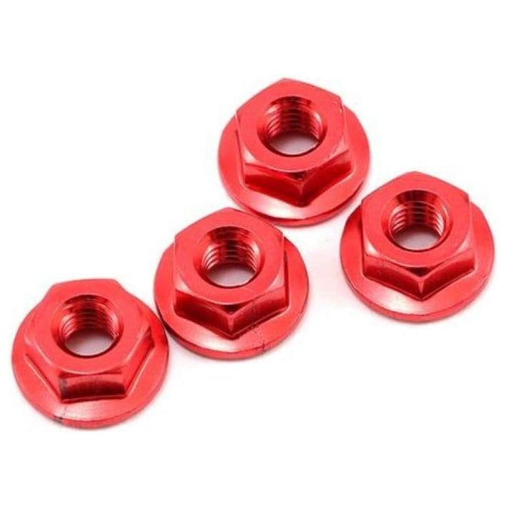 YOKOMO Serrate Aluminum Flanged Nut(Red 4pcs)