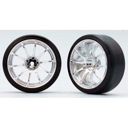 YOKOMO Pre-Mounted Advan Racing RS (chrome) With Zero One R